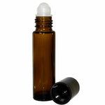 Roll-on applicator, amber glass, black cap, 10 ml