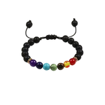 Aromatherapy Balance Bracelet – Handcrafted Lava Stone & Seven Energy Gems (Unisex)